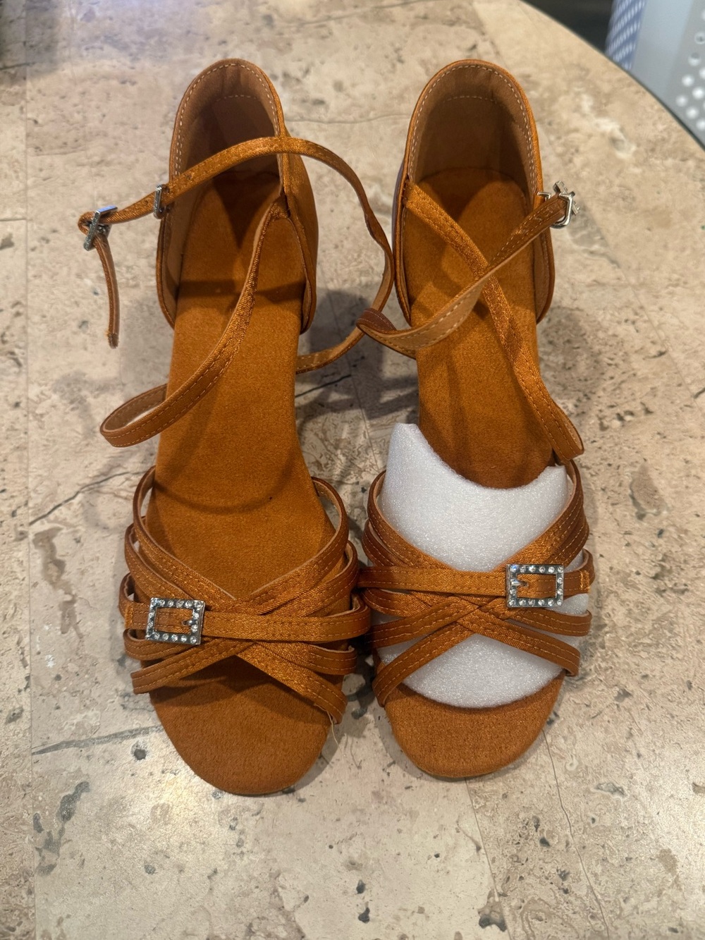 Brand New Professional Ballroom Shoes with Rhinestones - 7.5